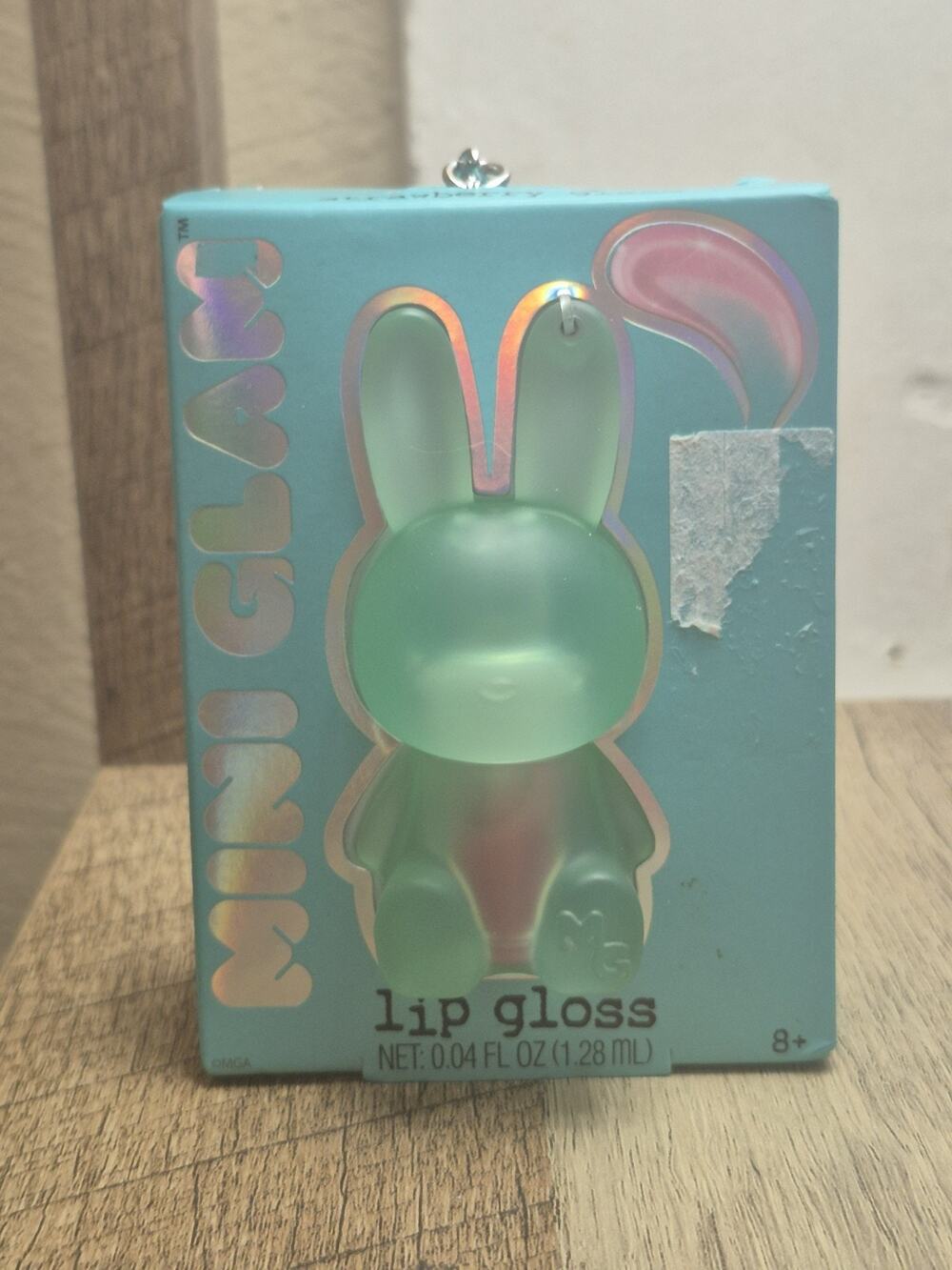 Bunny Purse Charm Keychain MINI GLAM Lip Gloss Gift Strawberry Sealed Blue S6